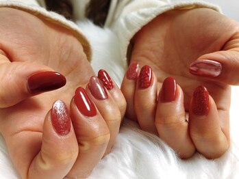 キキネイル たまプラーザ店(kikinail)/大人かわいい赤ネイル