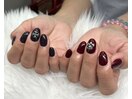 クロム風ネイル/ブラックネイル