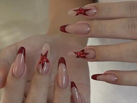 クリスマス/冬ネイル/ボルドー