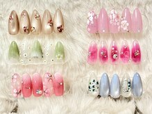 ネイルサロン アグライア(aglaia)/キラキラ華やか春ネイル♪