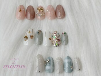 サロン ド モモ(salon de momo)の写真/【日常にも溶け込むアートが得意＊】クリスマスモチーフ・ツイードなど季節感のあるトレンドデザイン多数♪