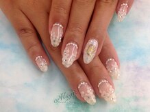 ネイルサロン ビューティーマジック 川口店/クリア　3Ｄブライダルネイル