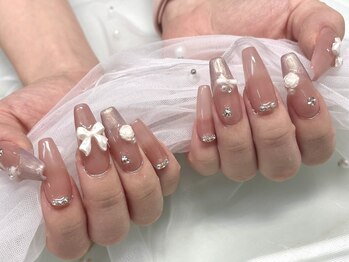 ネイルネージュ 錦糸町(Nail Neige)/スカルプ持込(ワンホン/リボン)