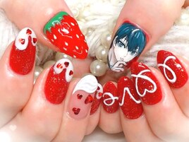 お客様オーダー苺チョコネイル