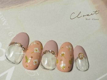 spring 小花柄ネイル