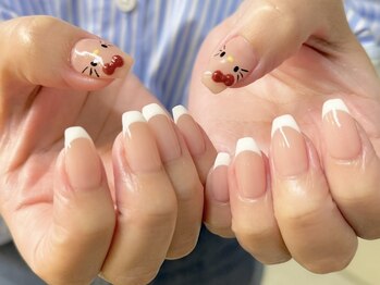 バタフライ 津田沼店(Butterfly)/ワンカラーフレンチ+アート