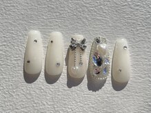 ランド ネイル 博多(LAND)/冬ネイル／リボンネイル