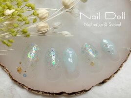 夏パーツとラメグラデ