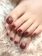 リアンブリエ(LienBriller)/赤色フットネイル