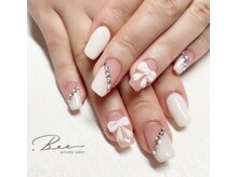 ドットビー(.Bee)/ガーリーホワイトリボンネイル