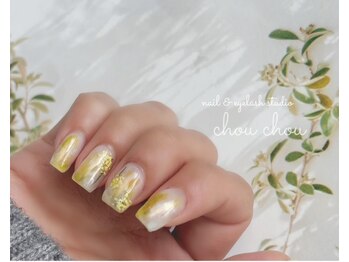 ネイルアンドアイラッシュスタジオ シュシュ(chouchou)/ミモザ・春ネイル・お花柄