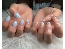 ドットフレンチ/ちぐはぐネイル