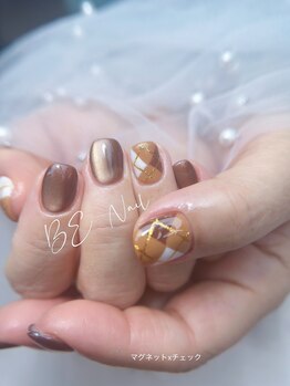 ビーネイル 新松戸(BE NAIL)/チェックxマグネットネイル