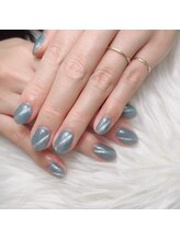 アートネイル ギャラリー(Art nail Gallery)/上品に輝くブルーグレーマグ♪