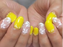 ネイルネイル 南森町店(nailnail)/手描きフラワーネイル♪