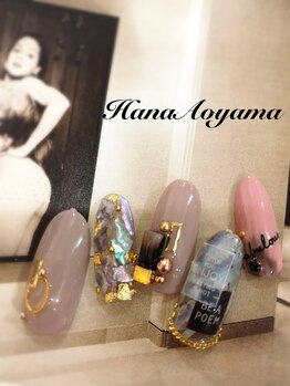 ネイルサロン ハナアオヤマ 堂山店(Nailsalon HanaAoyama)/ニュアンスロゴネイル