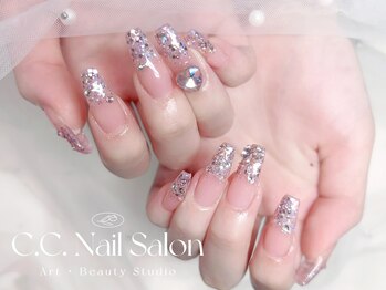 シーシーネイルサロン 池袋(C.C.Nail salon)/長さ出しラメグラ