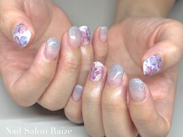 あじさいネイル/梅雨ネイル