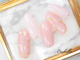 (864)金箔シェル散らしネイル