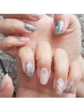 ア―ジュポシェフリル 下大利店(age poche Frill)/夏の大理石ネイル &nbsp;￥7700