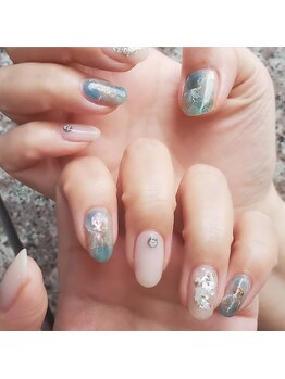夏の大理石ネイル &nbsp;￥7700