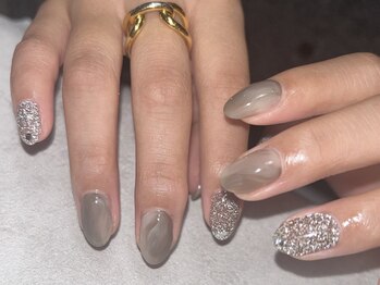 ラクネイル 浦和店(raku nail)/ブラウン&フラッシュニュアンス