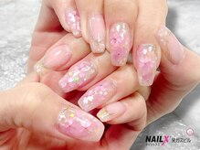 ネイリックス 栄ガスビル(NAILX)/桜ネイル/ホログラム/春ネイル 