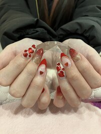 バレンタインにもハートネイル