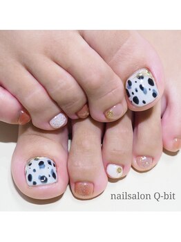 ネイルサロン キュービット(Q-bit)/アニマル柄ニュアンス