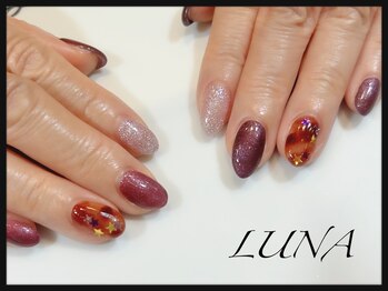 ネイルアンドまつ毛エクステ ルーナ 八王子店/☆大人のべっ甲柄秋ネイル☆