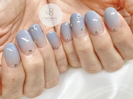 くすみブルーネイル