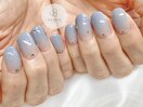 くすみブルーネイル