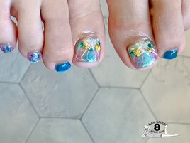 海ネイル　マーメイドカラー