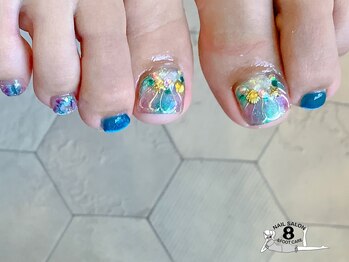 ネイルエイト 新百合ヶ丘(nail8)/海ネイル マーメイドカラー