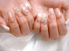 リボン・チェックネイル