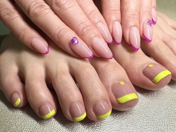 クランベリーネイル 代官山 恵比寿(cranberry nail)/ハンドフットワンカラーフレンチ