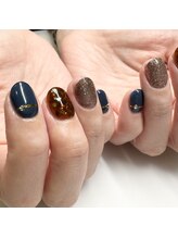 クランベリーネイル 代官山 恵比寿(cranberry nail)/べっ甲ネイル　９月定額アート