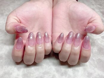 アフェプラス トータルビューティーサロン 香里園店(affe+ total beauty salon)/ラメグラデーションネイル 