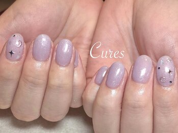 キラキララベンダーネイル