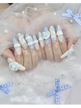 マミーフルール(Mamie fleur)/水色ネイル