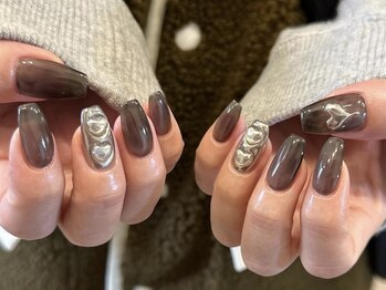 アイネイルズ 天神今泉店(I-nails)/【sana.i】ハートミラーネイル