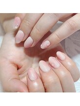 ネイルアンドまつげエクステ専門サロン スリー(THREE)/雫たっぷりモモネイル