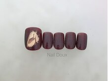 ネイル ドゥ 岡山駅前店(Nail Doux)/ボルドー×ミラー