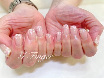 春のフラワーフレンチネイル♪