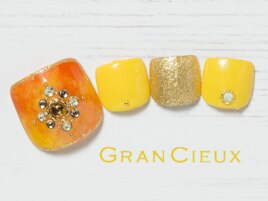 タイダイ×ビジューフットネイル