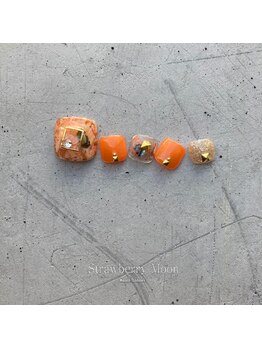 サロンストロベリームーン(Salon Strawberry Moon)/ホイルアートネイル