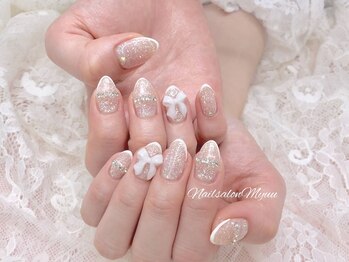 ネイルサロン ミュウ 池袋店(nailsalon Myuu)/キラキラリボン