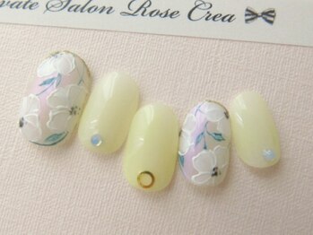 ローズクレア(Rose Crea)/手描きのフラワーネイル