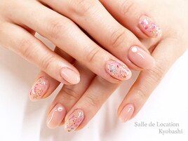 押花の花びらネイル♪
