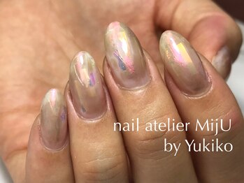 ネイル アトリエ ミジュ(nail atelier MijU)/オーロラフィルム＋ニュアンス